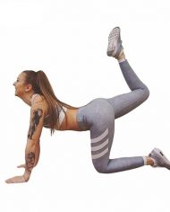 Active Grey 3 Stripe Athleisure Leggings 1