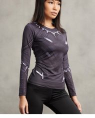 Ladies Black Panther Long Sleeve Compression Shirt 3