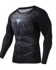 Spiderman Black Long Sleeve Compression Shirt